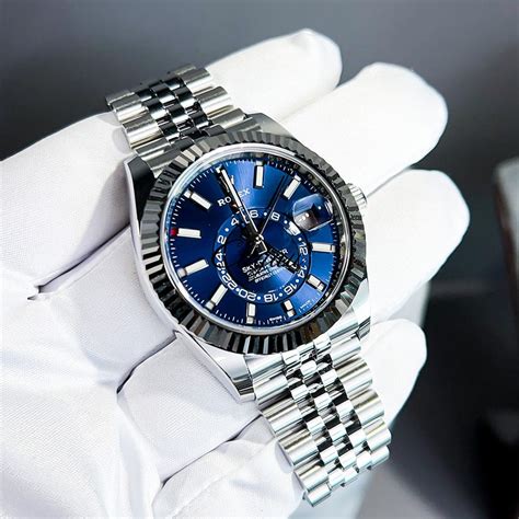 rolex sky dweller blue leather strap|Rolex Sky-Dweller specs.